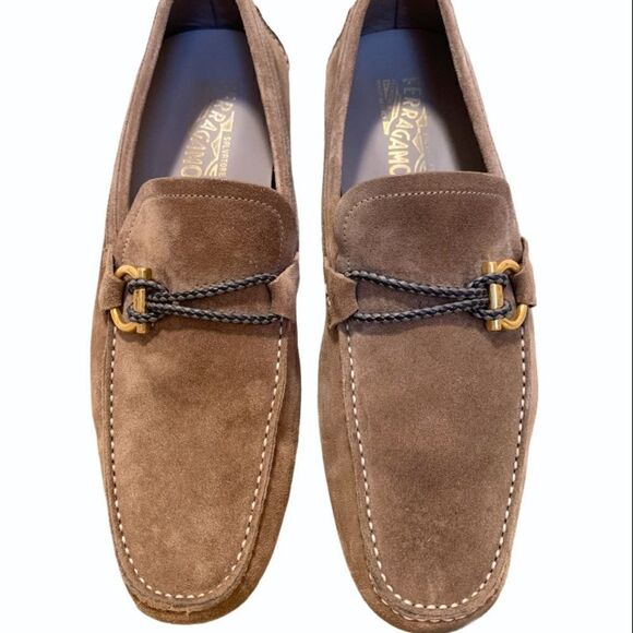 ❤️SOLD❤️Salvatore Ferragamo Front 4 Suede Driver Loafers - Picture 4 of 13